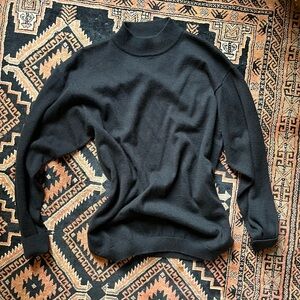 Men's Black Mock Neck Sweater - Unbranded